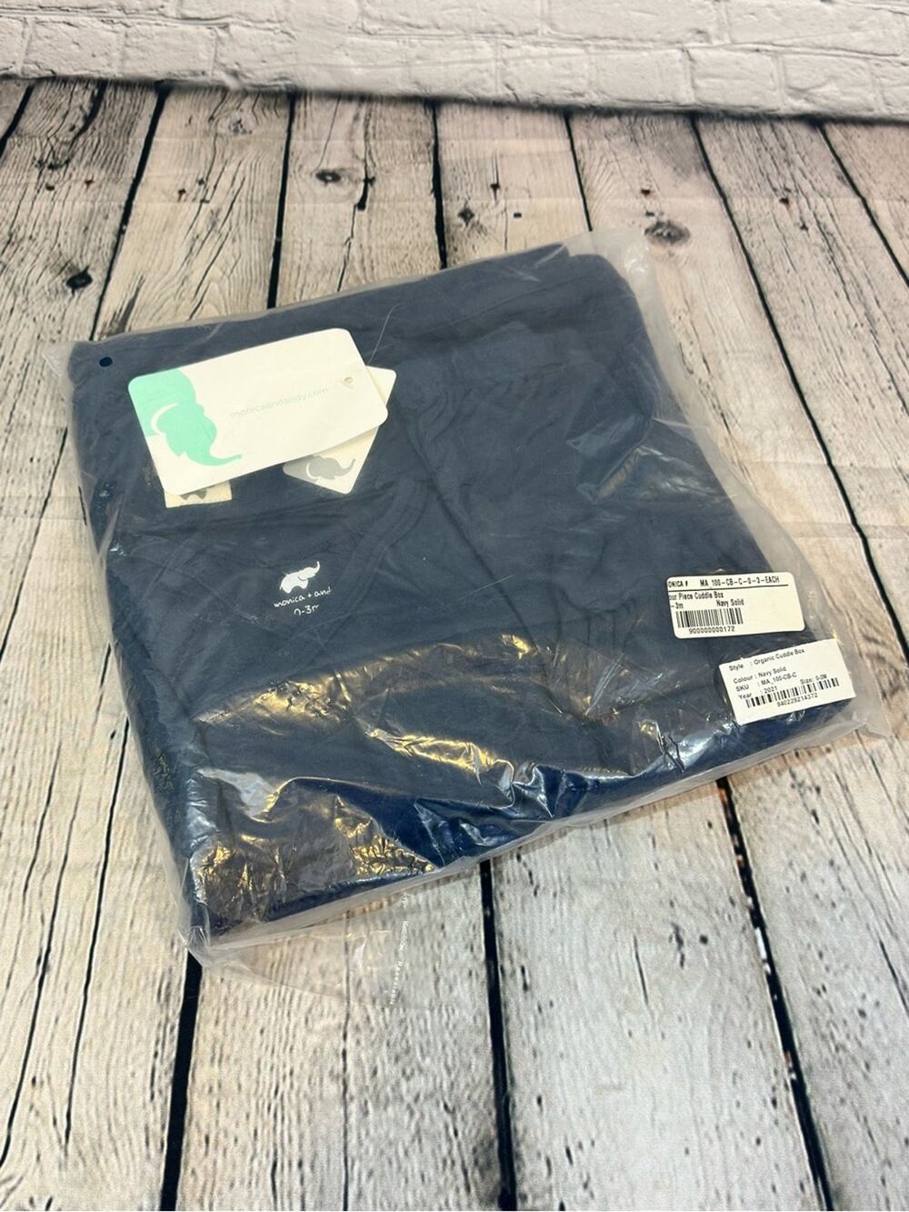 Monica + Andy Organic Cuddle Box Navy Baby Outfit Set